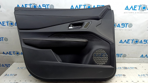 Panou ușă stânga față pentru Nissan Ariya 23-25, piele neagră cu iluminare din spate, inserție din piele neagră, cotieră din piele neagră, mâner cromat, zgârieturi