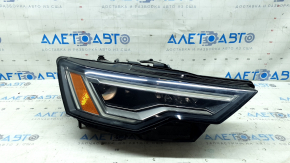 Фара передняя правая в сборе Audi A6 C8 19-24 LED, Matrix beam с уплотнителем, паутинка, песок, царапины