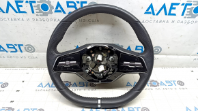 Руль в сборе Nissan Ariya 23-26 кожа черная с подогревом без автопилота, примят, царапины