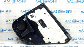 Panou ușă spate stânga pentru Hyundai Tucson 2022-2024, piele neagră cu inserție din material textil negru, cotieră din piele neagră, ornament cromat cu negru lucios, cu mâner, zgârieturi, lovituri