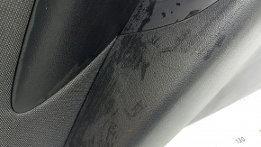 Panou ușă spate stânga pentru Hyundai Tucson 2022-2024, piele neagră cu inserție din material textil negru, cotieră din piele neagră, ornament cromat cu negru lucios, cu mâner, zgârieturi, lovituri