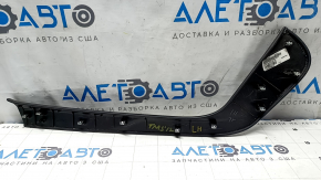 Накладка центральной консоли боковая левая Tesla Model S 12- черная, кожа, серая строчка