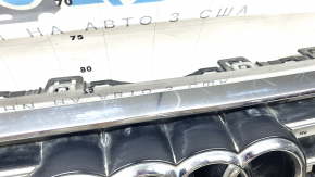 Решетка радиатора в сборе Audi A6 C8 19-23 под парктроники без радара, черный мат с хромом, с эмблемами и накладками, под камеру, песок
