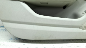 Ornamente ușă față stânga complete Audi A6 C8 19-24 gri deschis, fără perdea, inserție piele gri deschis, cotieră piele gri deschis, partea superioară piele gri închis, ornament cromat cu iluminare di