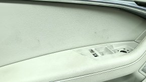 Ornamente ușă față stânga complete Audi A6 C8 19-24 gri deschis, fără perdea, inserție piele gri deschis, cotieră piele gri deschis, partea superioară piele gri închis, ornament cromat cu iluminare di