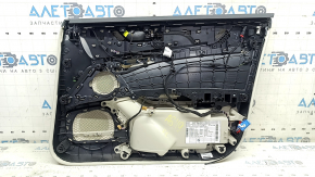 Ornamente ușă față stânga complete Audi A6 C8 19-24 gri deschis, fără perdea, inserție piele gri deschis, cotieră piele gri deschis, partea superioară piele gri închis, ornament cromat cu iluminare di