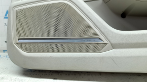 Ornamente ușă față dreapta Audi A6 C8 19-24 gri deschis, inserție piele gri deschis, cotiera piele gri deschis, partea superioară piele gri închis, ornament cromat cu iluminare din spate, Bang & Oluf,