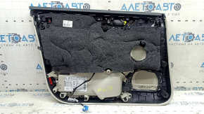 Ornamente ușă față dreapta Audi A6 C8 19-24 gri deschis, inserție piele gri deschis, cotiera piele gri deschis, partea superioară piele gri închis, ornament cromat cu iluminare din spate, Bang & Oluf,