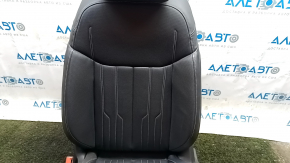 Водительское сидение Audi E-Tron 19-23 с airbag, электрическое, подогрев, кожа темно-серая, с перфорацией, белая строчка, с подголовником, царапины