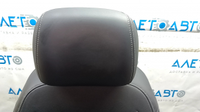 Водительское сидение Audi E-Tron 19-23 с airbag, электрическое, подогрев, кожа темно-серая, с перфорацией, белая строчка, с подголовником, царапины