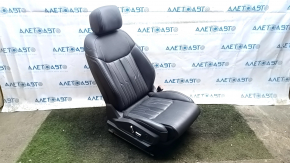 Scaun pasager Audi E-Tron 19-23 cu airbag, electric, încălzit, piele gri închis, perforată, cusături albe, cu tetieră,