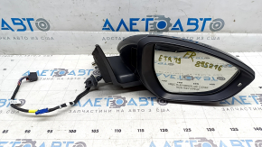 Зеркало боковое правое в сборе Audi E-Tron 19-23 13+1 пинов, подогрев, автозатемнение, BSM, камера с хром молдингом, в цвет кузова, графит LZ7S