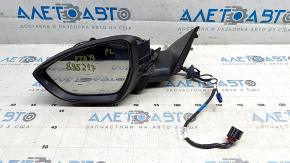 Зеркало боковое левое в сборе Audi E-Tron 19-23 13+1 пинов, подогрев, автозатемнение, BSM, камера с хром молдингом, в цвет кузова, графит LZ7S, нет накладки, трещина