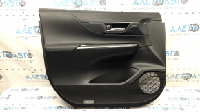 Panou ușă stânga față pentru Toyota Venza 2011-2012 XLE, Limited, piele neagră cu cusături gri, cu scaun cu memorie, garnitură gri închis, cu mâner, zgârieturi, abraziuni