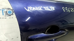 Дверь в сборе передняя правая Toyota Venza 21-24 синий 8X8, keyless, тычки, царапины
