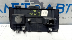 Накладка центральной консоли Honda Civic X FC 16-21 черная, под прикуриватель, с заглушкой, мелкие царапины