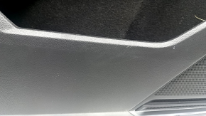 Panou ușă stânga față negru pentru VW Tiguan 18-20, cu sonerie, cotieră din piele neagră, inserție din piele, element de fixare rupt, capac mâner decojit