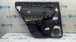 Обшивка двери карточка задняя правая VW Tiguan 18-20 черная, подлокотник кожа черный, вставка пластик, с ручкой, царапины
