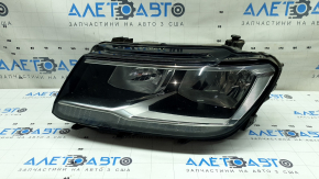 Фара передняя левая VW Tiguan 18-21 галоген, ДХО LED, песок, потёртость