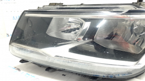 Фара передняя левая VW Tiguan 18-21 галоген, ДХО LED, песок, потёртость