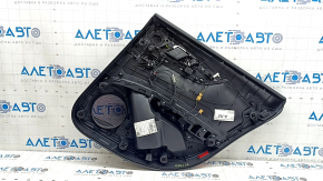 Ornamente ușă spate stânga Audi A5 F5 21-25 5D negru, inserție piele neagră, cu ornamente negre lucioase, cromate, cu mâner