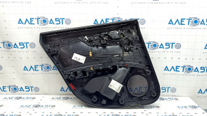 Обшивка двери карточка задняя правая Audi A5 F5 21-25 5D черная, вставка кожа черная, с накладкой черный глянец, хром, с ручкой