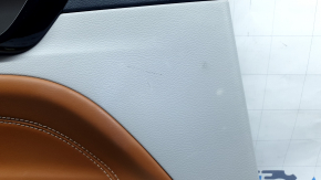 Panou ușă spate stânga pentru Jeep Compass 22-26, gri și negru, inserție din piele maro, sub tweeter, curățabil chimic, zgârieturi