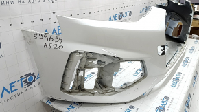 Бампер передний голый Audi A5 F5 20-25 S-Line без парктроников и омыватели фар, белый, без заглушки, царапины, трещина, прижат