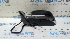 Зеркало боковое левое в сборе Jeep Compass 17-26 5+4 пинов, BSM, подогрев, поворотник, с хром молдингом, черное, песок на хроме