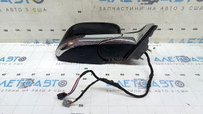 Зеркало боковое правое в сборе Jeep Compass 17-26 5+4 пинов, BSM, поворотник, подогрев, с хром молдингом, черное, песок на хроме, царапины