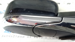 Зеркало боковое правое в сборе Jeep Compass 17-26 5+4 пинов, BSM, поворотник, подогрев, с хром молдингом, черное, песок на хроме, царапины