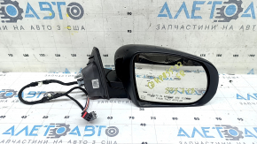 Зеркало боковое правое в сборе Jeep Compass 17-26 5+4 пинов, BSM, поворотник, подогрев, с хром молдингом, черное, песок на хроме, царапины