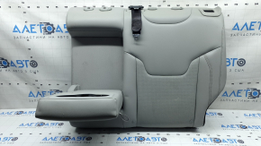 Spătar banchetă spate stânga, rândul 2, Jeep Compass 22-26, piele gri, cusături albe + maro, perforație, cu centură, cu cotieră, curățabil chimic