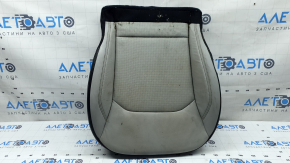Обшивка подушки пассажирского сиденья Jeep Compass 22-26 кожа серая с черным, коричневая+белая строчка, перфорация, с подогревом, под химчистку