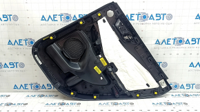 Обшивка двери карточка задняя левая Ford Escape MK4 20-22 под пищалку, черная с черной вставкой пластик, подлокотник черный пластик, с ручкой