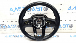 Volan Jeep Compass 22, piele neagră, cusături maro, încălzit, zgârieturi, uzat
