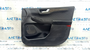 Panou ușă dreapta față pentru Ford Escape MK4 20-22, cu tweeter, negru cu inserție din plastic negru, ornament din lemn, cotieră din plastic negru, Bang & Olufsen, cu mâner