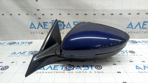 Зеркало боковое левое в сборе Honda Accord 18-22 8 пинов, BSM, подогрев, поворотник, синее, потёртость