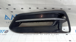 Решетка бампера левая Honda Accord 18-20 hybrid, под птф, черный глянец, хром, песок