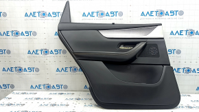 Panou ușă spate stânga Mazda CX-90 2020 24-26, piele neagră cu cortină, cotieră din piele neagră, inserție de mulaj gri, cu mâner, uzat