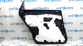 Обшивка двери карточка задняя правая Mazda CX-90 24-26 кожа черная со шторкой, подлокотник кожа черная, вставка молдинг серый, с ручкой