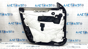 Ornamente ușă dreapta față Mazda CX-90 2020, piele neagră, cotieră din piele neagră, inserție decorativă gri, cu mâner, uzată