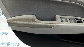 Panou ușă stânga față pentru Hyundai Elantra AD 19-20, gri, cotiera din cauciuc, inserție din material textil gri, ornament gri, zgârieturi, curățabil chimic