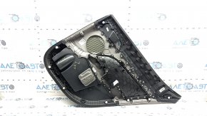 Panou decorativ ușă spate stânga Hyundai Elantra AD 19-20 gri, cotiera din cauciuc, inserție din material textil gri, ornament gri, zgârieturi, uzură