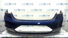 Бампер задний голый Hyundai Elantra AD 19-20 без парктроников, синий, царапины, надлом крепления