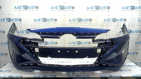 Бампер передний голый Hyundai Elantra AD 19-20 синий, царапины, сломаны крепления