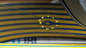 Дверь в сборе задняя правая Porsche Macan 15-18 keyless, тонировка, синий M5X, тычки, паутинка на накладках