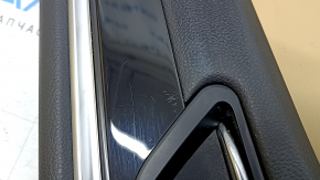 Ornamente ușă, placă spate dreapta, Porsche Macan 15-18, piele neagră și bej, fără iluminare și cortină, cu cotieră, piele bej, ornament, negru lucios, cromat, cu mâner, necesită curățare, zgârieturi, rupturi