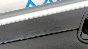 Ornamente ușă față stânga Porsche Macan 15-18 piele neagră și bej, fără iluminare din spate pentru memoria scaunului, Bose