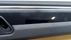 Ornamente ușă, față dreapta, Porsche Macan 15-18, piele neagră și bej, fără iluminare din spate, cu memorie scaun, cu cotieră din piele bej, ornament negru lucios, cromat, cu mâner, zgârieturi